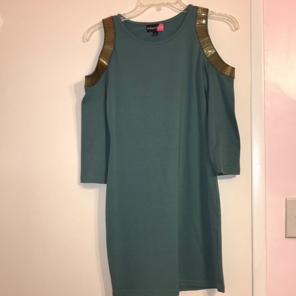 Off the shoulder embellished mini dress